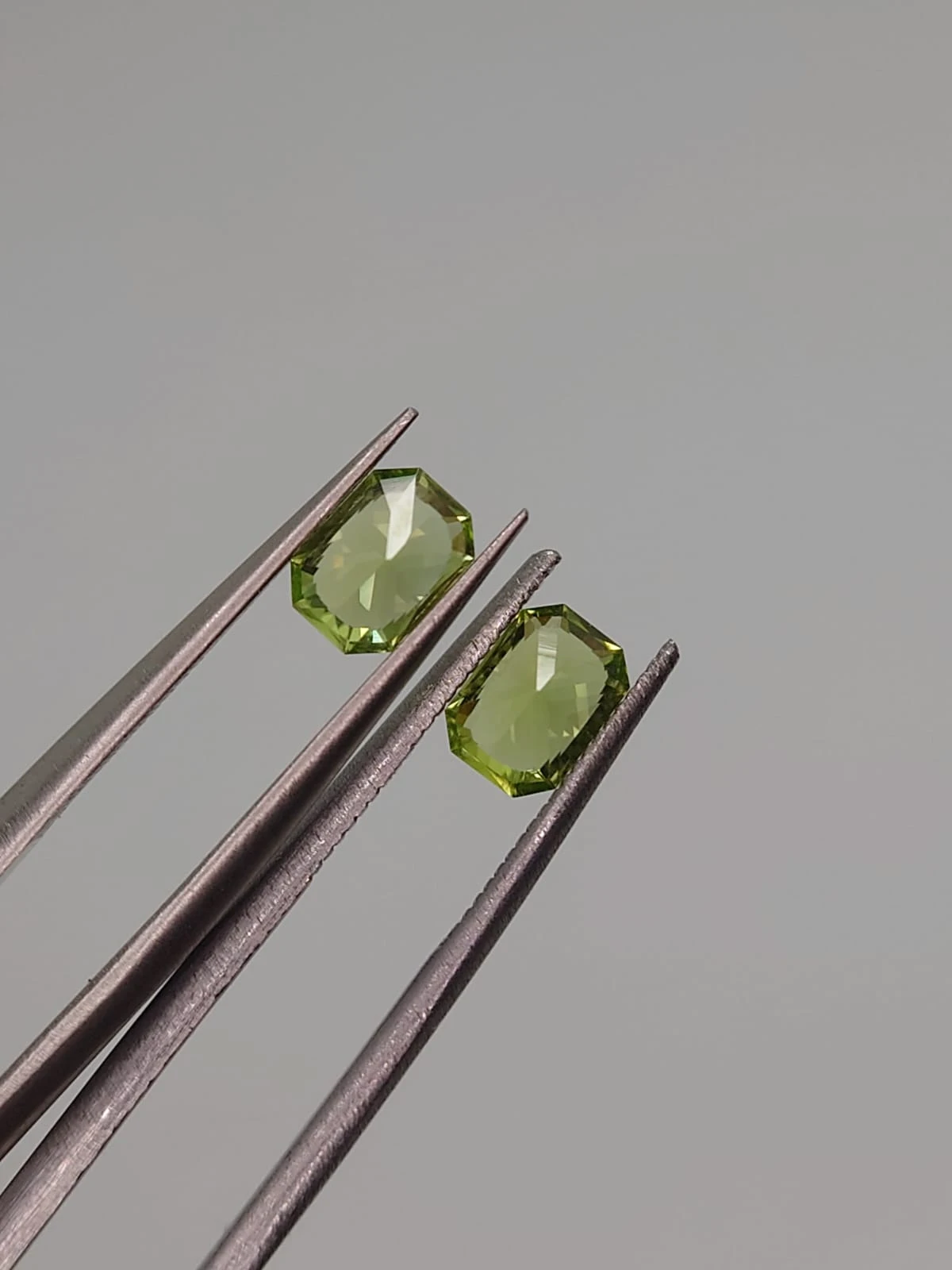 1.4ct Natural Peridot Pair in Fancy Octagon Cut From Pakistan — view 4